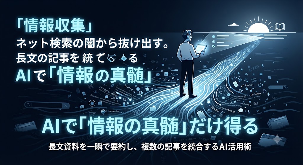 【情報収集】ネット検索の闇から抜け出す。AIで「情報の真髄」だけ得る