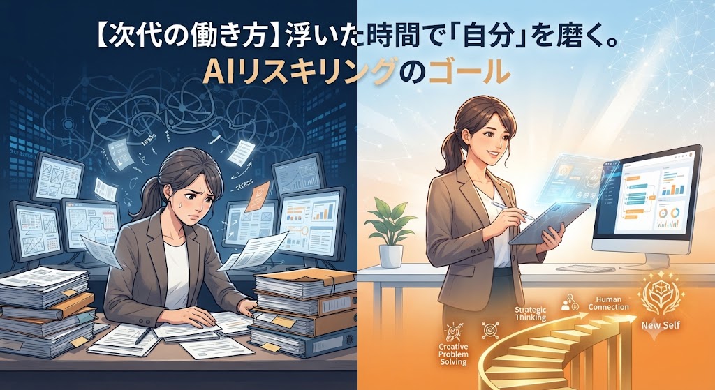 【次代の働き方】浮いた時間で「自分」を磨く。AIリスキリングのゴール