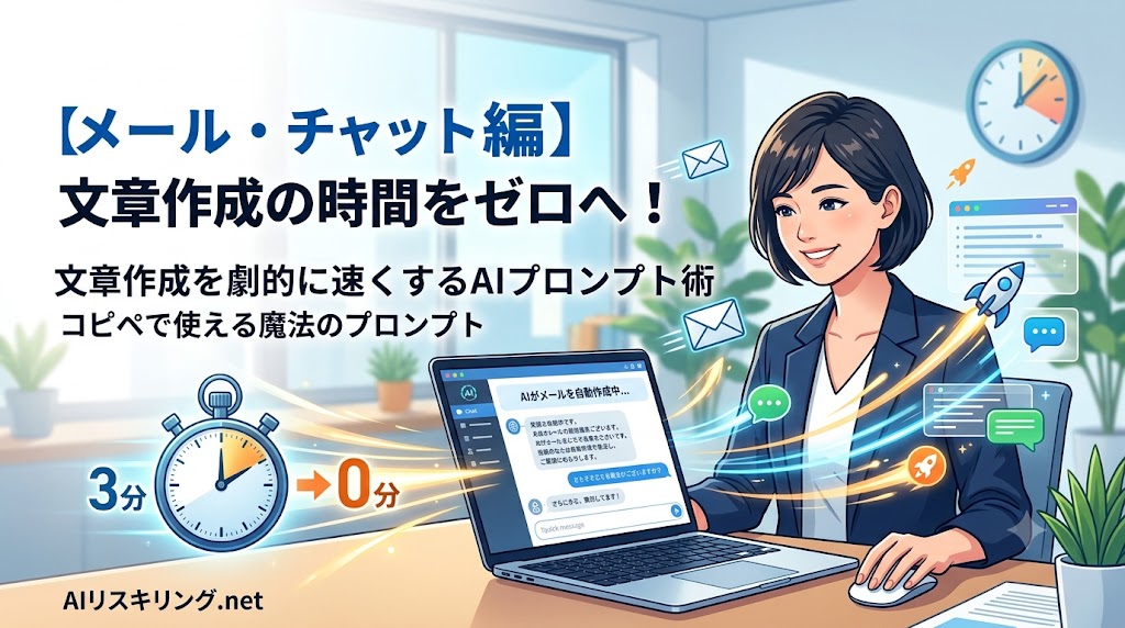 【メール・チャット編】文章作成の時間をゼロへ！文章作成を劇的に速くするAIプロンプト術